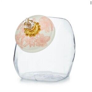 Rare: Mackenzie Childs Cookie Jar/Rosy English Pink Lid/ Apthocary Jar